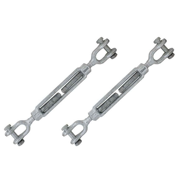 5/8" x 6" Jaw & Jaw Galvanized Turnbuckle - 2 Pack