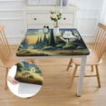 thumbnail image 2 of WYYP Villa, Cypresses, Serene Landscape Square Tablecloth 100% Polyester Fiber 46*46, 2 of 8