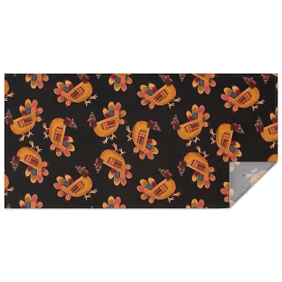 Thanksgiving Turkeys Pattern Rectangle Tablecloth 60"x120",Waterproof Polyester Rectangle Table Cloth, Wipeable Spillproof Polyester Tablecloth for Dining, Camping, Indoor and Outdoor