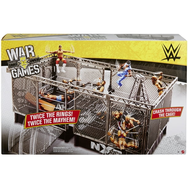 wwe nxt takeover war games playset with 2 nxt rings keith lee action figure