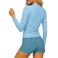 thumbnail image 7 of FSYBOA Girls Rash Guard Swimsuits, 2 Piece Quick Dry Long Sleeves Holiday Kids Bathing Suit Swimwear Light Blue Size 14T, 7 of 7