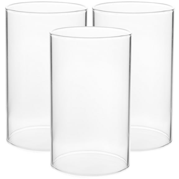 Mutably 3pcs Household Open Ended Candle Holders Decorative Glass Shades Transparent Glass Shades