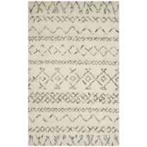 SAFAVIEH Casablanca Roydon Moroccan Shag Area Rug, Ivory/Grey, 5' x 8'