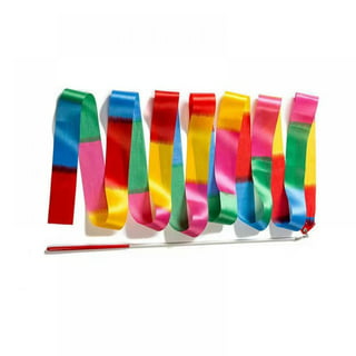  HOONAO 2 Pack 4 Meter Gym Dance Ribbon Rhythmic Art Gymnastic  Streamer Twirling Rod Stick for Artistic Dancing Rainbow Color : Toys &  Games