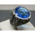 thumbnail image 2 of Handmade 925 SterlingSilver Natural 7 Ct Aquamarine Stone Men's Ring US8, 2 of 6