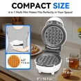 thumbnail image 7 of Mailand 6-in-1 Mini Waffle Maker with 8 Removable Plates,  4.5'' Small Waffles Maker Machine, Ceramic Coating, White, 7 of 7