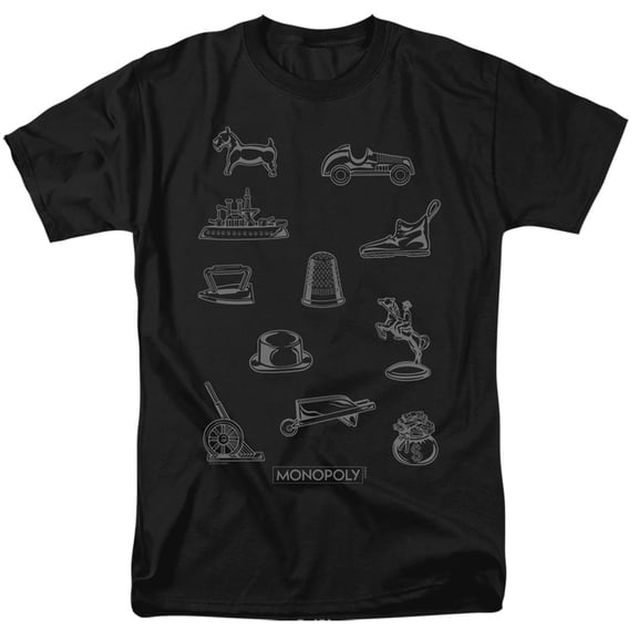 Monopoly Token S/S Adult 18/1 T-Shirt Black