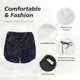 thumbnail image 4 of Balery Copper-Gold Gloss Outline Flower Pantalones cortos deportivos para mujer con forro y dos bolsillos, elásticos, para entrenamiento, gimnasio, yoga-Medium, 4 of 7