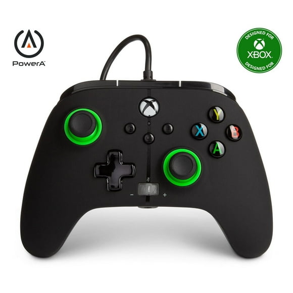 Manette câblée PowerA améliorée pour Xbox – Green Hint