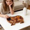 thumbnail image 5 of Beautynvta Highland Cow Charcuterie Board, Rustic Farmhouse Serving Board, Multi-Compartments Plastic Serving Board for Cheese, Meat, Fruit Snack, Gift for All Occasions, 5 of 6