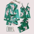 thumbnail image 2 of WTXUE Pajama Sets for Women | Pajamas Polyester Printed Daily Woman | 3-Piece Green XXL, 2 of 8