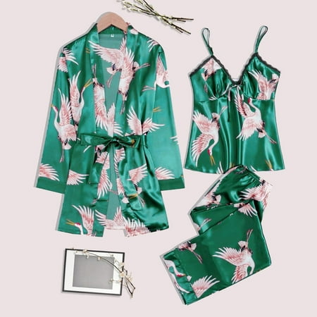 

Satin Silk Pajamas Women Nightdress Lingerie Robes Underwear Sleepwear Sexy Please buy one or two sizes up
