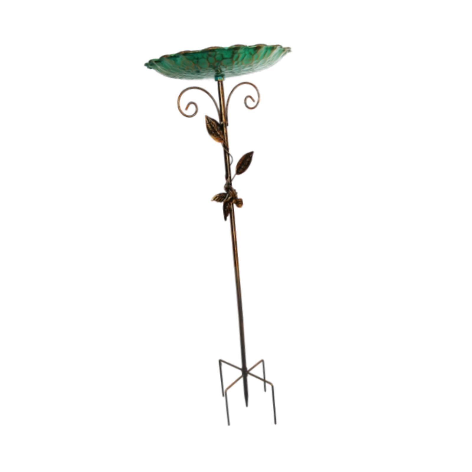Miulika Bird Bath for Outdoor Weather Resistant Iron Birdfeeder for Lawn Garden Yard