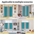 thumbnail image 6 of Turquoise Ombre Kitchen Curtains Small Short 39 Inch Length, Grey Modern Art Farmhouse Grommet Top Bedroom Living Room Curtains, Light Filtering Cafe Curtain Drapes 2 Panels Set 55''x39'', 6 of 9