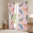 thumbnail image 3 of Butterfly Curtains & Drapes,Farm Country Floral 30%-50% Blackout Curtains Women ,Wild Animals Teal Butterflies Window Curtains,Boho Flowers Window Treatments, 3 of 6