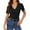 Black, variant on Seductiva Women's Slim-Fit Short Sleeve T-Shirt Women's Spring Solid Color Lace Hollowomen Splicing V Neck Lace Collar Slimming Short Sleeve T Shirt Fashion Basic Tees Fashion Basic Tees