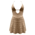 thumbnail image 3 of Maillot de Bain Tricoté pour Femmes - Col Ajouré, Robe de Plage, Séchage Rapide, Été, 3 of 3