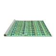 thumbnail image 2 of Ahgly Company Machine Washable Indoor Round Oriental Turquoise Blue Traditional Area Rugs, 4' Round, 2 of 4
