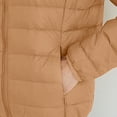 thumbnail image 4 of Black and Friday Clothing Sales Idoravan Women's Quilted Puffer Coat,Women's Puffer Jacket Stand Collar Zip Up Quilted Lightweight Down Coat Winter with Pockets Khaki L, 4 of 5