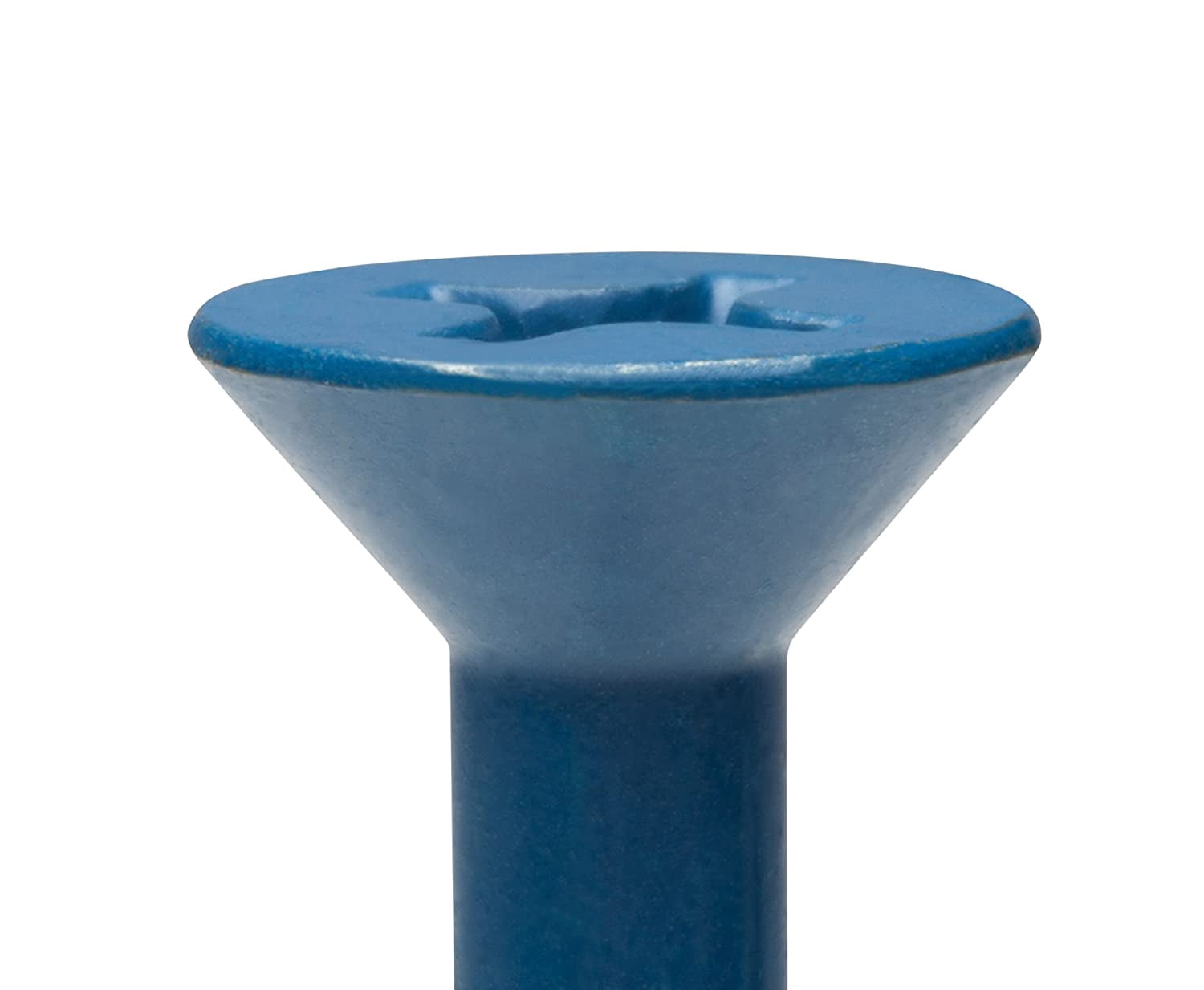 CONFAST 3/16" x 4" Blue Flat Phillips Concrete Screw Anchor with Drill Bit for Anchoring to Masonry, Block or Brick (100 per Box)