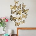 thumbnail image 5 of XMMSWDLA Wall Decorations 12pcs 3d Metal Texture Hollow Butterfly Wall Stickergold Stick On Wallpaper, 5 of 6