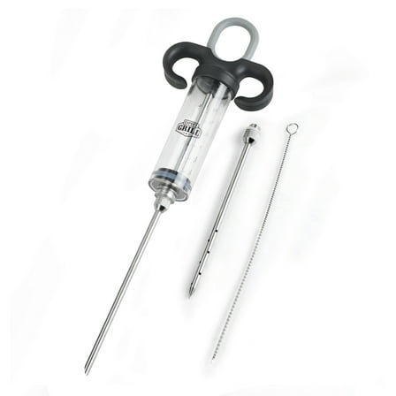 Expert Grill Stainless Steel Meat Injector Syringe Kit with 3 Marinade Needles