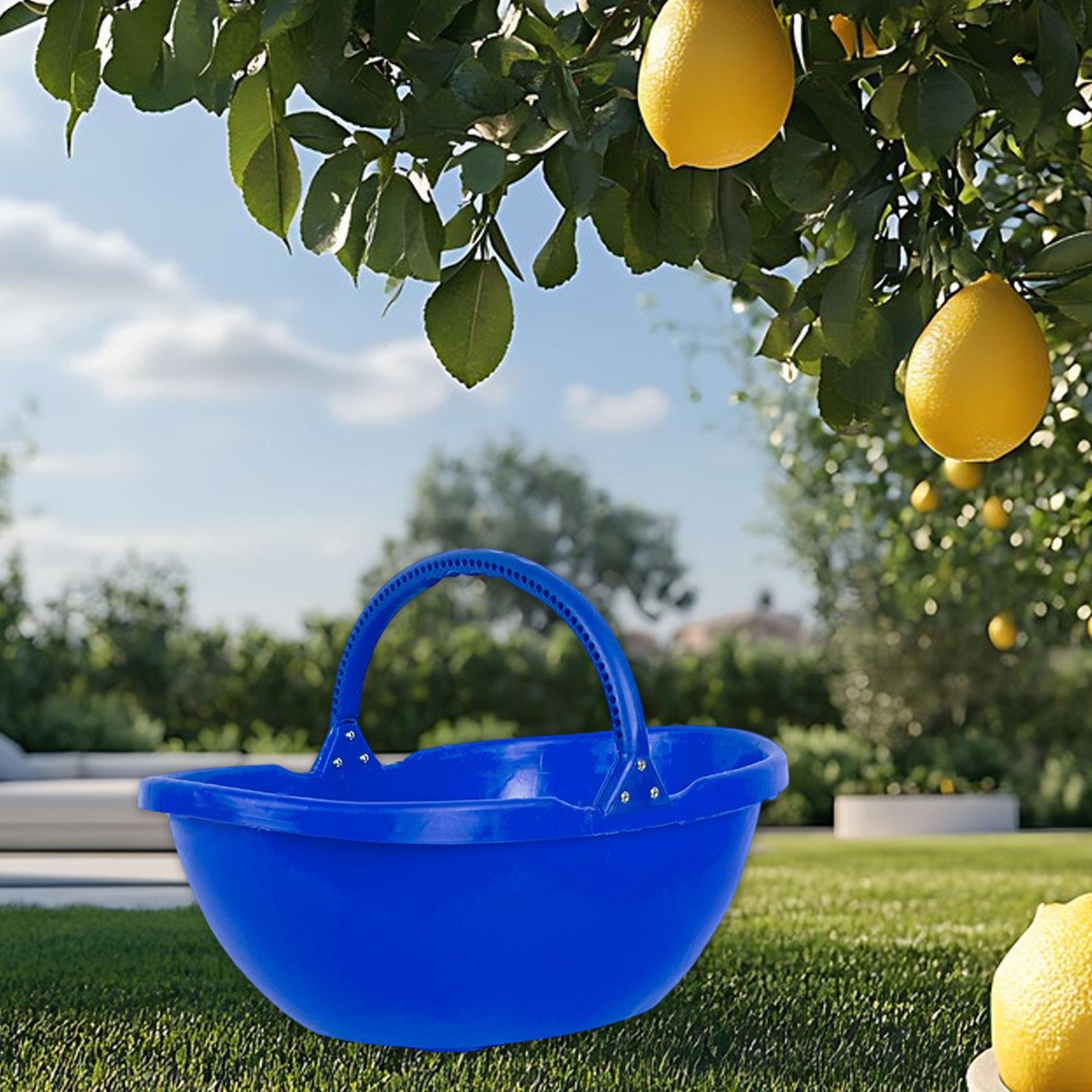 Miulika Garden Harvesting Basket, Picking Basket with Handle, Multipurpose Handheld Harvesting Tool for Lawn, Kitchen, Farm, Garden, Yard Blue