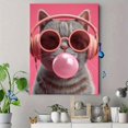 thumbnail image 4 of UXIEQU Cool Cat Bubble Gum Headphones Canvas Wall Art 15.75x11.81 Inches, 4 of 8