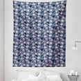 thumbnail image 1 of Exotic Tapestry, Hibiscus Monstera Leaves Palms Island Foliage on Polka Dots, Fabric Wall Hanging Decor for Bedroom Living Room Dorm, 5 Sizes, Pale Pink Slate Blue, by Ambesonne, 1 of 1