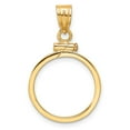 thumbnail image 4 of Wideband Distinguished Coin Jewelry 14k Polished 16.5mm x 1.35mm Screw Top Coin Bezel Pendant, 4 of 5