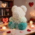 thumbnail image 1 of Oso de peluche artificial con rosas y luces | Ramo de flores con forma de oso de peluche | Regalo romántico decorativo para estante o mesa | Regalo de San Valentín, 1 of 6