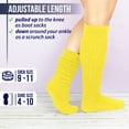 thumbnail image 3 of MDR Women's Extra Long Heavy Slouch Cotton Socks Made in USA 1 Pair Size 9 to 11 (Yellow), 3 of 7