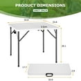 thumbnail image 3 of NiamVelo 34 in Square Folding Table, Small Card Table Plastic Foldable Table Indoor& Outdoor Dining Table for Party, Picnic，Camping, White, 3 of 8