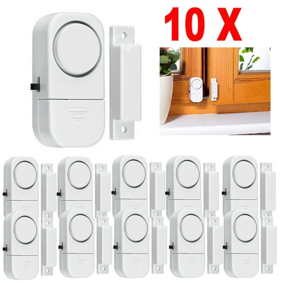 Window Alarm, 10-Pack Wireless Window Door Entry Alarm Burglar Security Alarm Magnetic Sensor Ideal for Home, Garage, Apartment, Dorm, Office