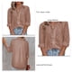 thumbnail image 3 of Blusa holgada de moda transpirable con botones y cuello vuelto de manga larga para mujer, 3 of 4