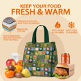 thumbnail image 5 of Pioneer Flower Floral Print Pattern Insulated Lunch Bag for Women & Adults,Large Portable Soft Cooler Lunch Bag,Thermal Food Storage Tote with Pearl Cotton,8.66L,8.75x5.75x9.5 Inch, 5 of 6