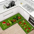 thumbnail image 6 of Nrnio Christmas Kitchen Rug and Mat Set, Non-Slip & Machine Washable Kitchen Mat, Cushioned Buffalo Check Rug for Winter Christmas Kitchen Decor (Green), 6 of 7