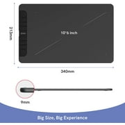 VEIKK VK1060PRO Drawing Tablet 10x6 inch with 2 Scroll Wheels,6 Hot Keys for Window Mac Linux