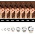thumbnail image 4 of 20G Hypoallergenic Flat Back Earrings for Women Men Silver Stainless Steel Stud Earrings Brithstone Cubic Zirconia Studs Surgical Steel Cartilage Earrings for Sensitive Ears, 4 of 5