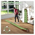 thumbnail image 2 of Putting Mat, Golf Putting Green Indoor with 2/3 Hole, Golf Practice Mat with Auto Return, Golf Training Aid Putter Alignment for Home Office, Golf Accessories Gift, 2 of 8