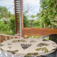 thumbnail image 2 of Ambesonne Spring Fitted Round Tablecloth, Night Moths Floral Wings, 40"- 44" Diameter, Pale Earth Yellow and Tan, 2 of 5