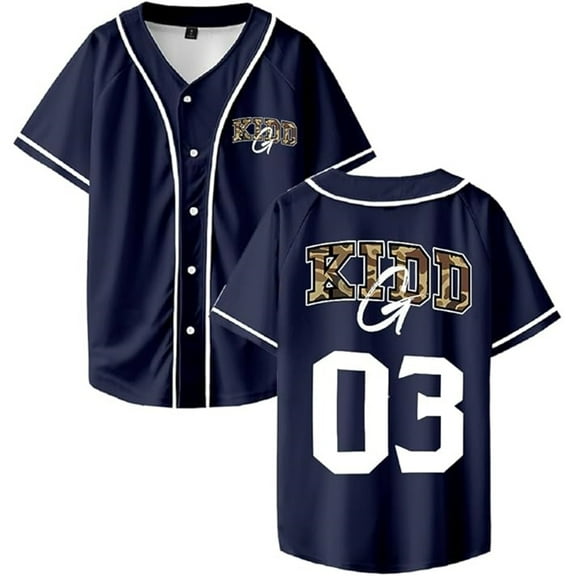 Kidd G Merch Baseball Jacket V-neck Short-sleeved Button-down Shirt Unisex Outdoor Casual T-shirt