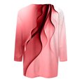 thumbnail image 5 of Besolor Hauts d'Été pour Femmes 2024 Mode Imprimé Col Rond T-Shirts Habillés Décontractés Blouse Manches 3/4 et Hauts, 5 of 5
