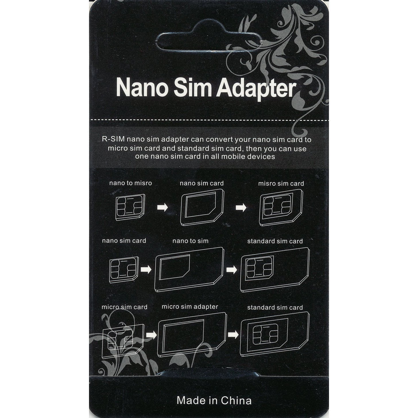 Sim Karten Adapter Nano zu Micro A Nano-SIM to Standard Card 5 in 1 alles Größe SIM Adapter für iPhone 5/5S/4S/4 inkl Adapter für alle unterstützte Sim 