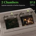 thumbnail image 3 of Dual-Chamber Outdoor Compost Tumbler, 37.5-Gallon Efficient Rotating Composter, UV-Resistant and Weatherproof, for Garden, Kitchen, and Yard (Grey), 3 of 13