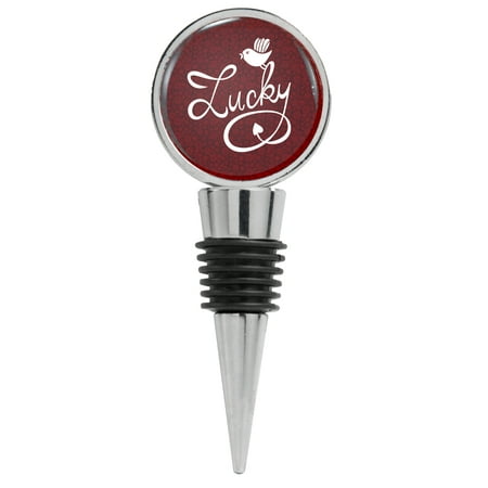 

Lucky Words with Bird Illustration Wine Stopper