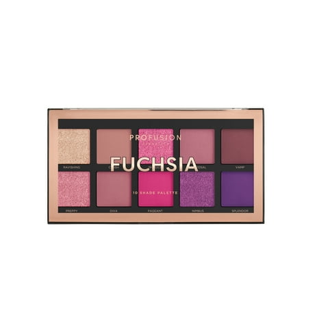 PROFUSION COSMETICS 10 SHADE EYESHADOW PALETTE - FUCHSIA 3.5 OZ