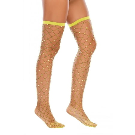 

Leesechin Womens Socks Clearance Trendy Rhinestone Hot Drill Sexy Hollow Llarge Mesh Stockings Over The Knee Drill Stockings