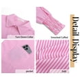 thumbnail image 4 of Fantaslook Striped Button Down Shirts for Women Smocked Cuffed Trendy Blouse Causal Long Sleeve Tops with Pocket, 4 of 7