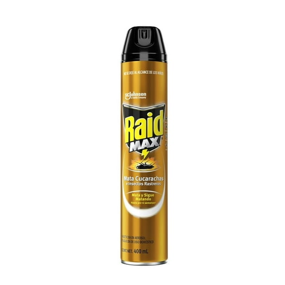 Insecticida en Aerosol Raid Max Cucarachas e Insectos Rastreros 400 mL